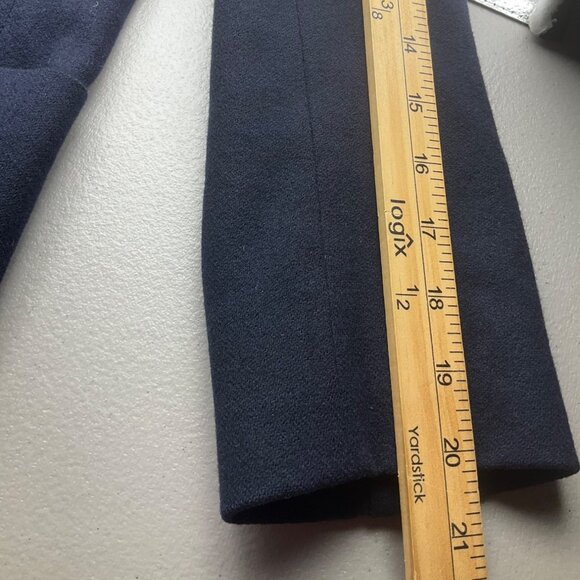 VTG L.S. Ayres Women 4 Navy Blue Wool Blazer Gold Tone Buttons Equestrian Preppy - Picture 12 of 15